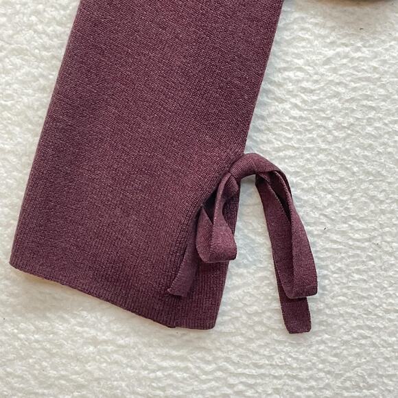 Wilfred Aritzia Sweater Womens XS Merino Wool Cropped Tie Cuff Bell Sleeve - Picture 4 of 9